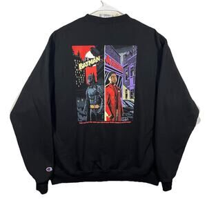 Champion Batman State Farm Crewneck Sweatshirt XL Black Graphic